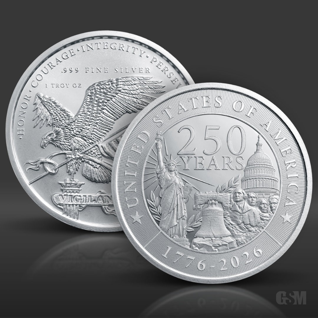 1 oz U.S. 250th Anniversary SiIver Round .999 Fine bullion No Capsule