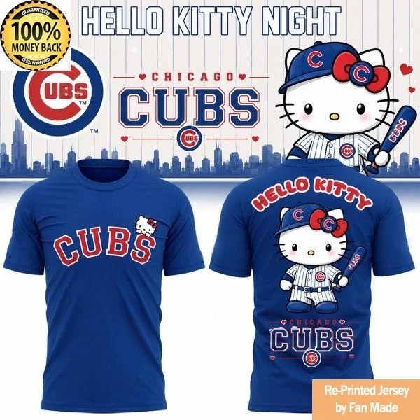 NEW Cubs x Kitty Night 2026 T-Shirt – All Size S-5XL