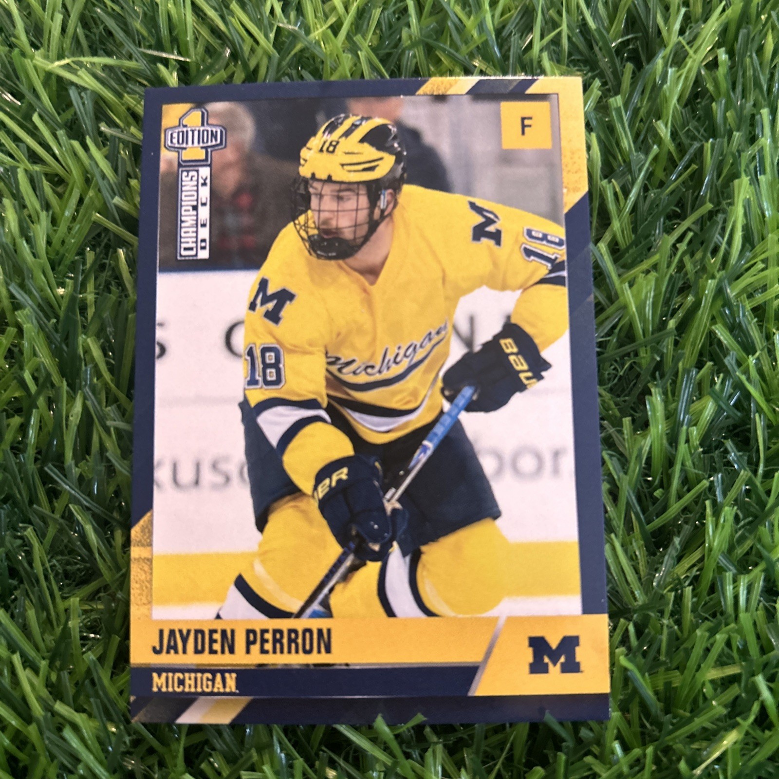 2025-26 Michigan Wolverines Hockey Champions Deck Jayden Perron #18 H21