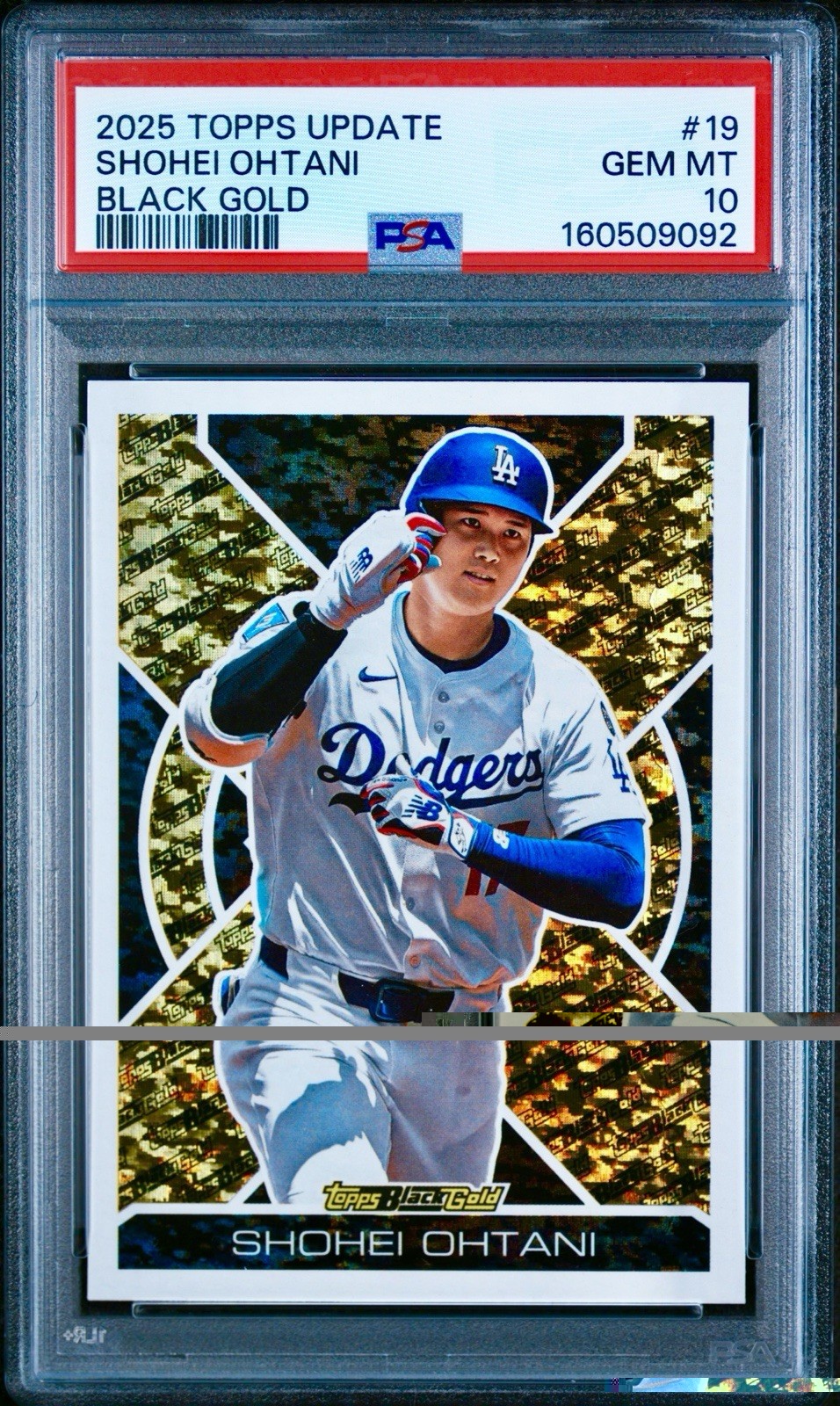 Shohei Ohtani 2025 Topps Update Black Gold PSA 10 Gem Mint #19 Dodgers Low Pop