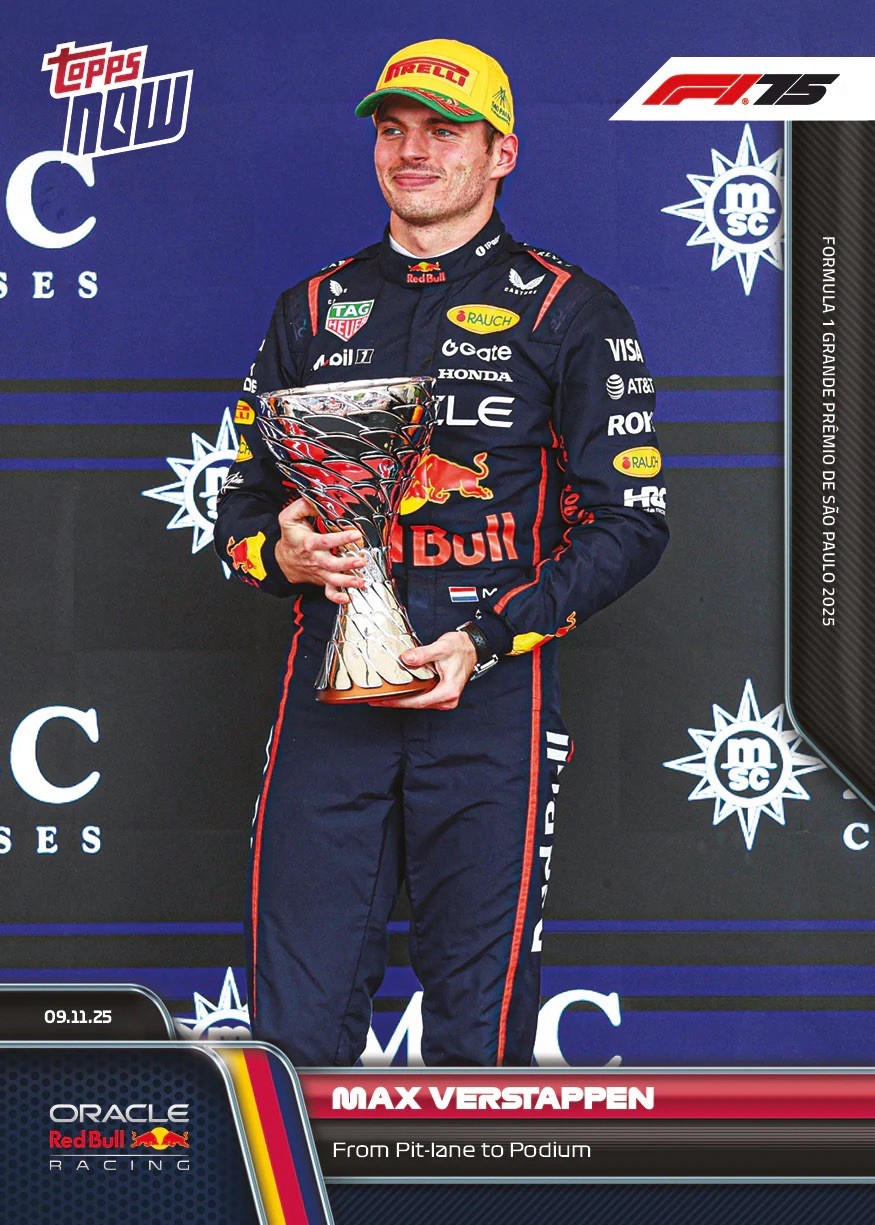 Max Verstappen From Pit To Podium F1 2025 Formula 1 Topps NOW Card 77