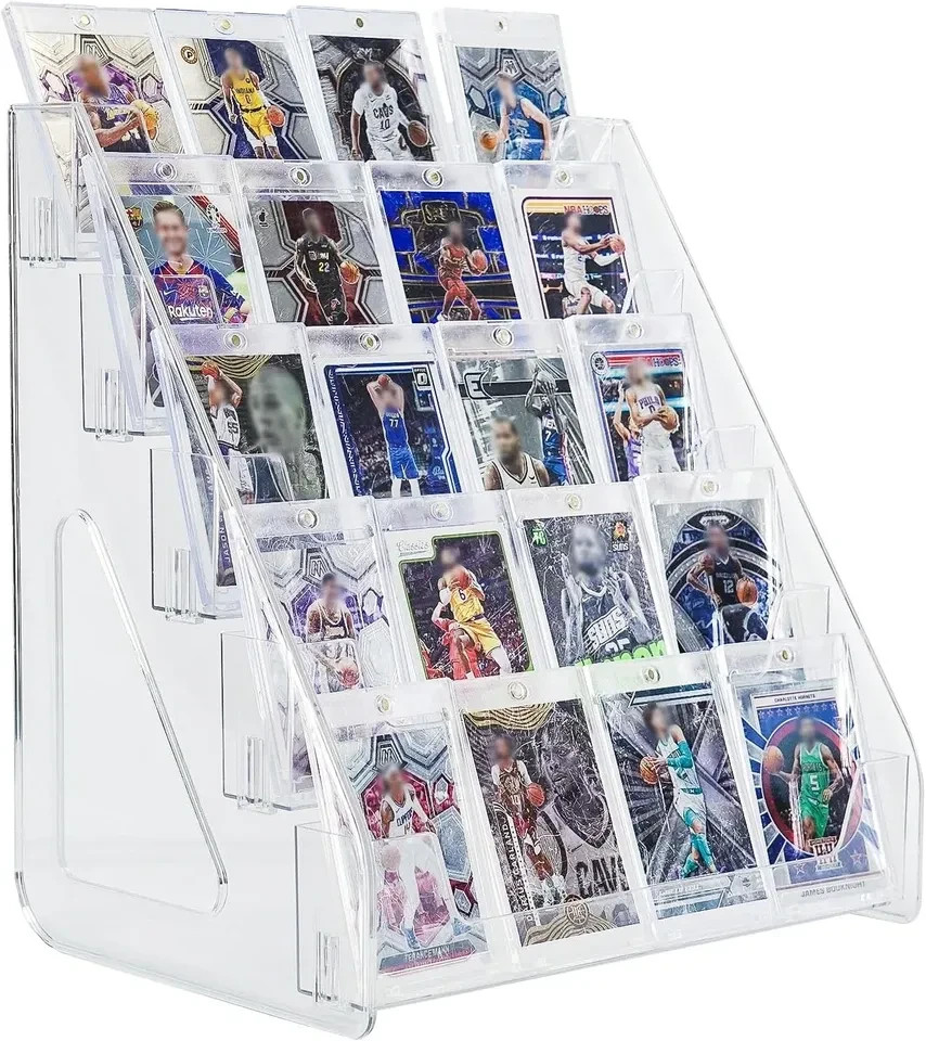 Trading Card Display Stand, 5 Tier Vertical Holder for Baseball Basketball Sport