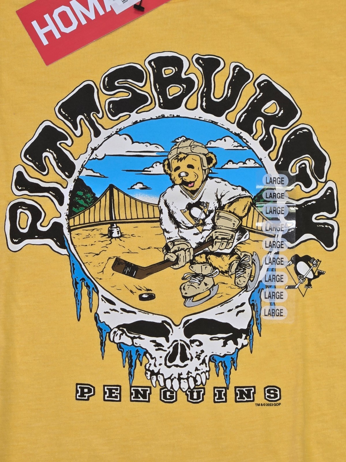 Pittsburgh Penguins Grateful Dead Night T-Shirt LARGE Sold Out / Limited Edition