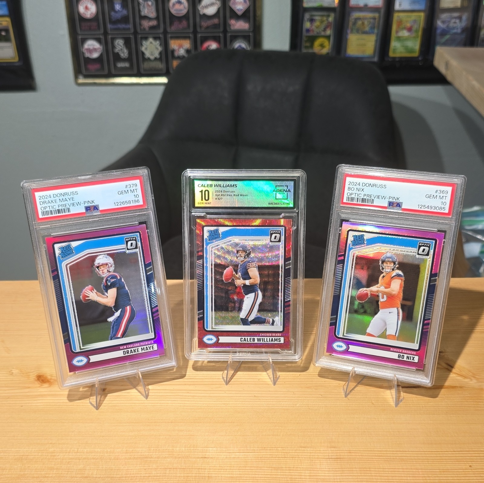 Donruss 2024 Optic Preview Pink Rated Rookie PSA 10 Lot 3 Maye Williams Nix