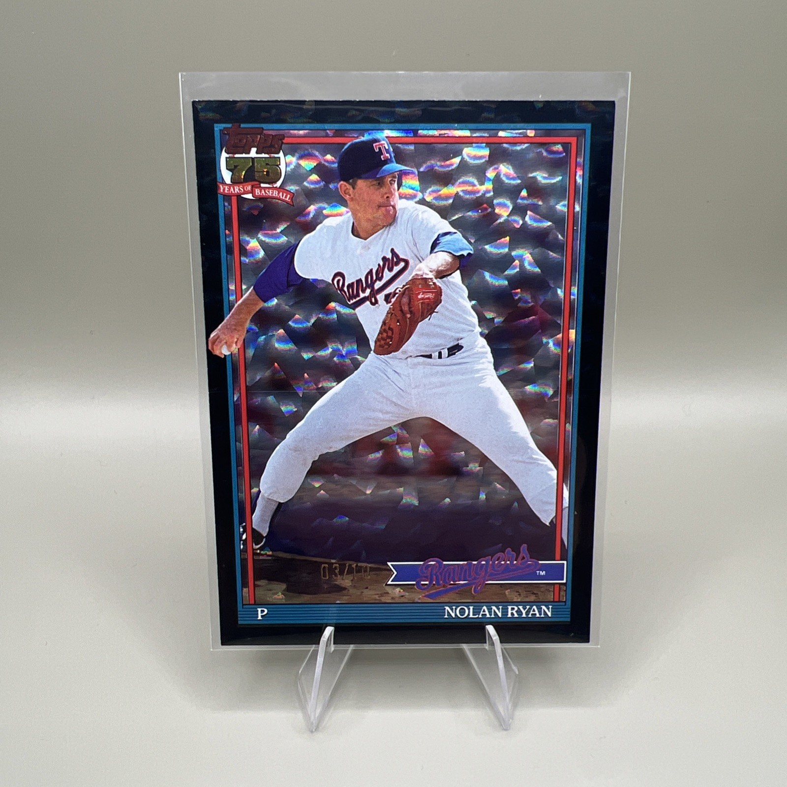 2026 Topps Series 1 – Nolan Ryan #T91-97 Crackle Foilboard Black Boarder /10