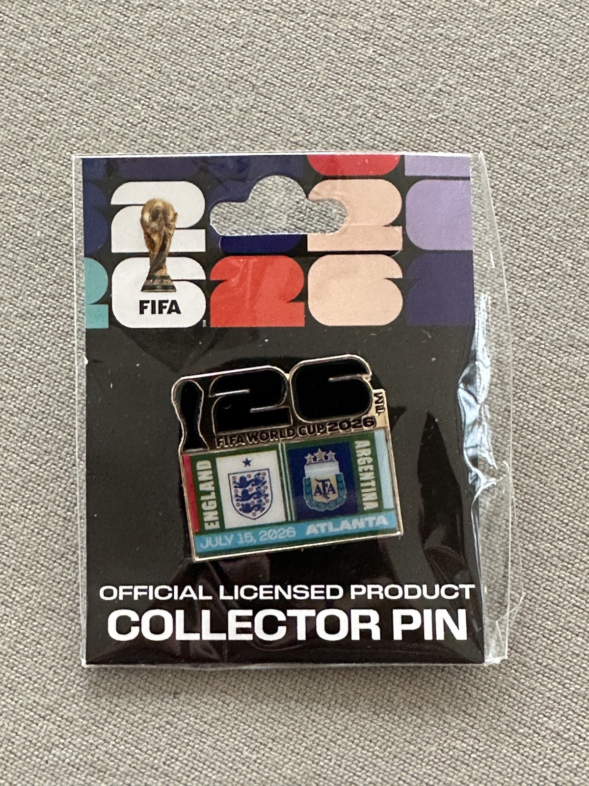 FIFA Official World Cup 2026 Argentina Vs England Game Day Pin