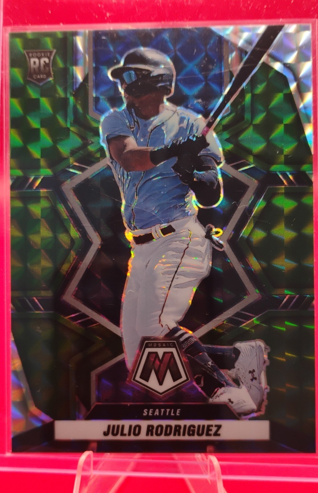 2022 Panini Mosaic – Rookies Julio Rodriguez #274 Green Mosaic Prizm (RC)