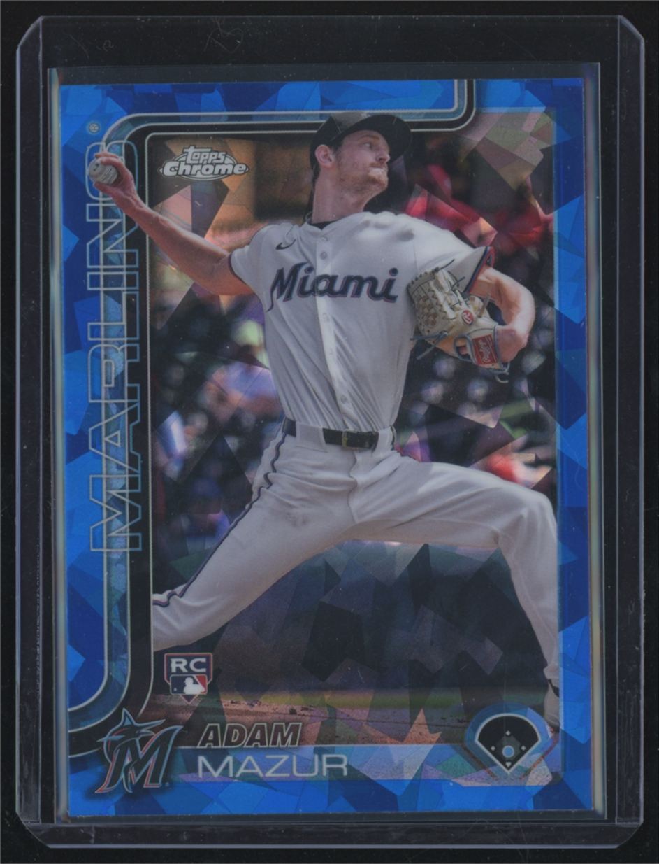 2025 Topps Chrome Sapphire Adam Mazur RC Miami Marlins #157