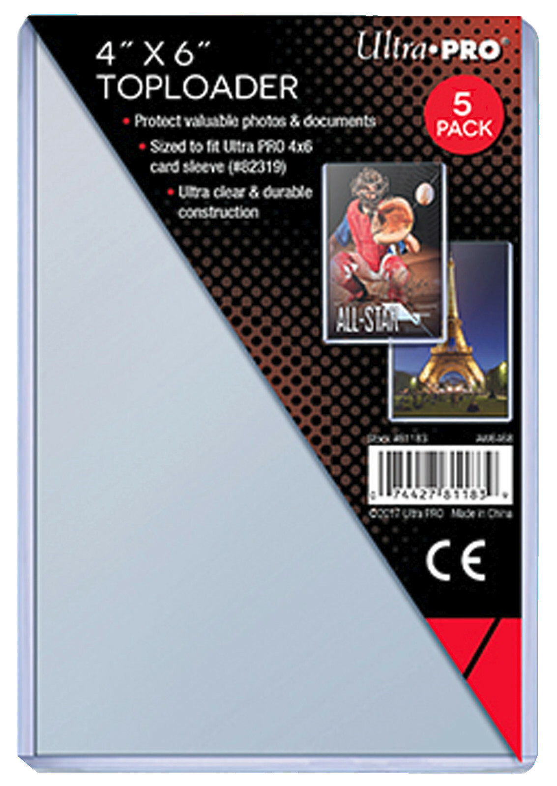 5 Ultra Pro 4×6 Toploaders & 5 Soft 4×6 Sleeves Photo Sports Card Rigid Postcard