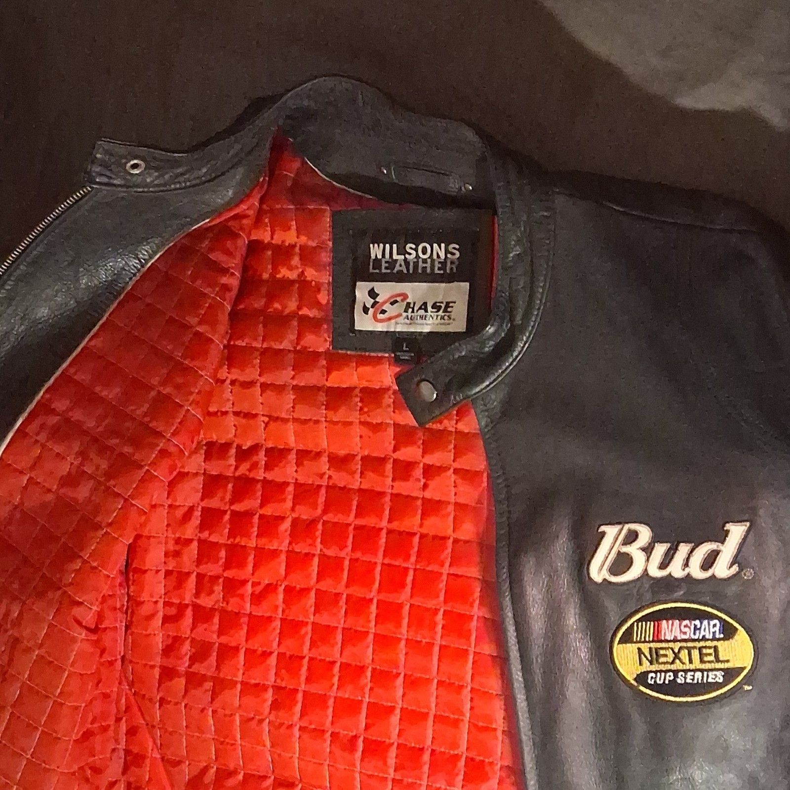 Vintage Wilson’s Chase Authentics LEATHER JACKET #8 DALE EARNHARDT JR. SIZE L