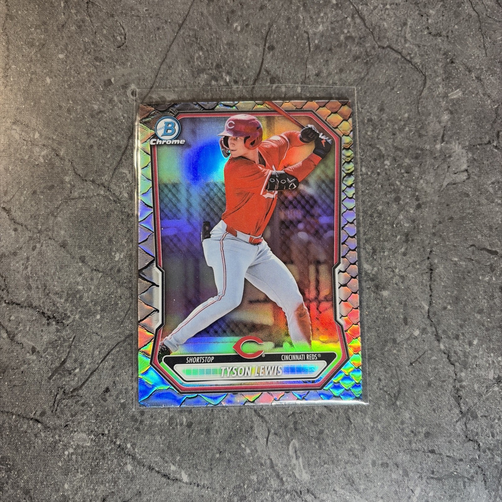 2026 Bowman Chrome Reptilian Refractor Tyson Lewis Reds # BCP-5