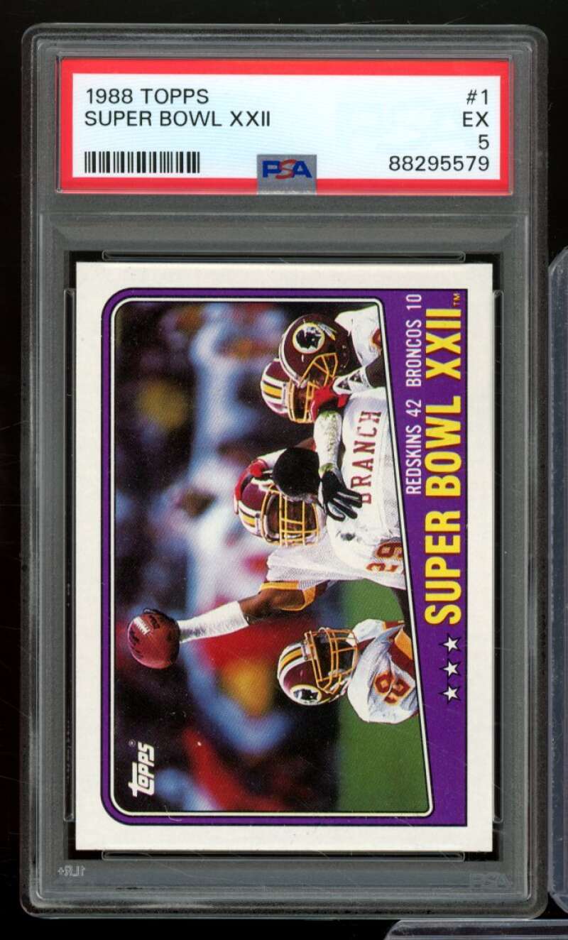 Super Bowl XXII Card 1988 Topps #1 PSA 5