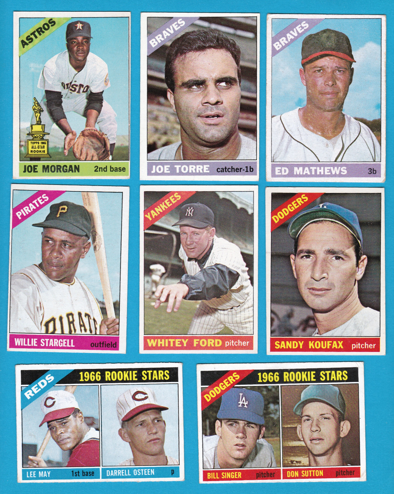 1966 TOPPS original BASEBALL CARDS-YOU Pick A PLAYER CHOICE 250 and UP – ROOKIES