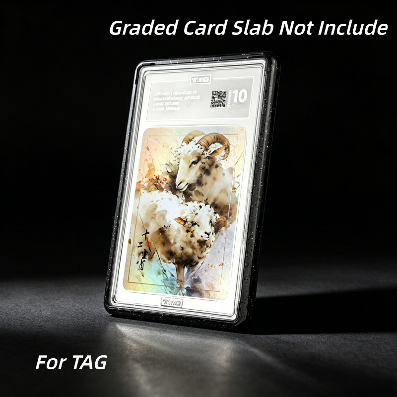 For TAG Gradient Glitter Bumper Guard With PC Panel Graded Card Slab Protector