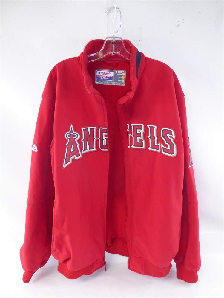 Vintage Majestic MLB Anaheim Angels Red Jacket Size 2XL Therma Base!! “Read”