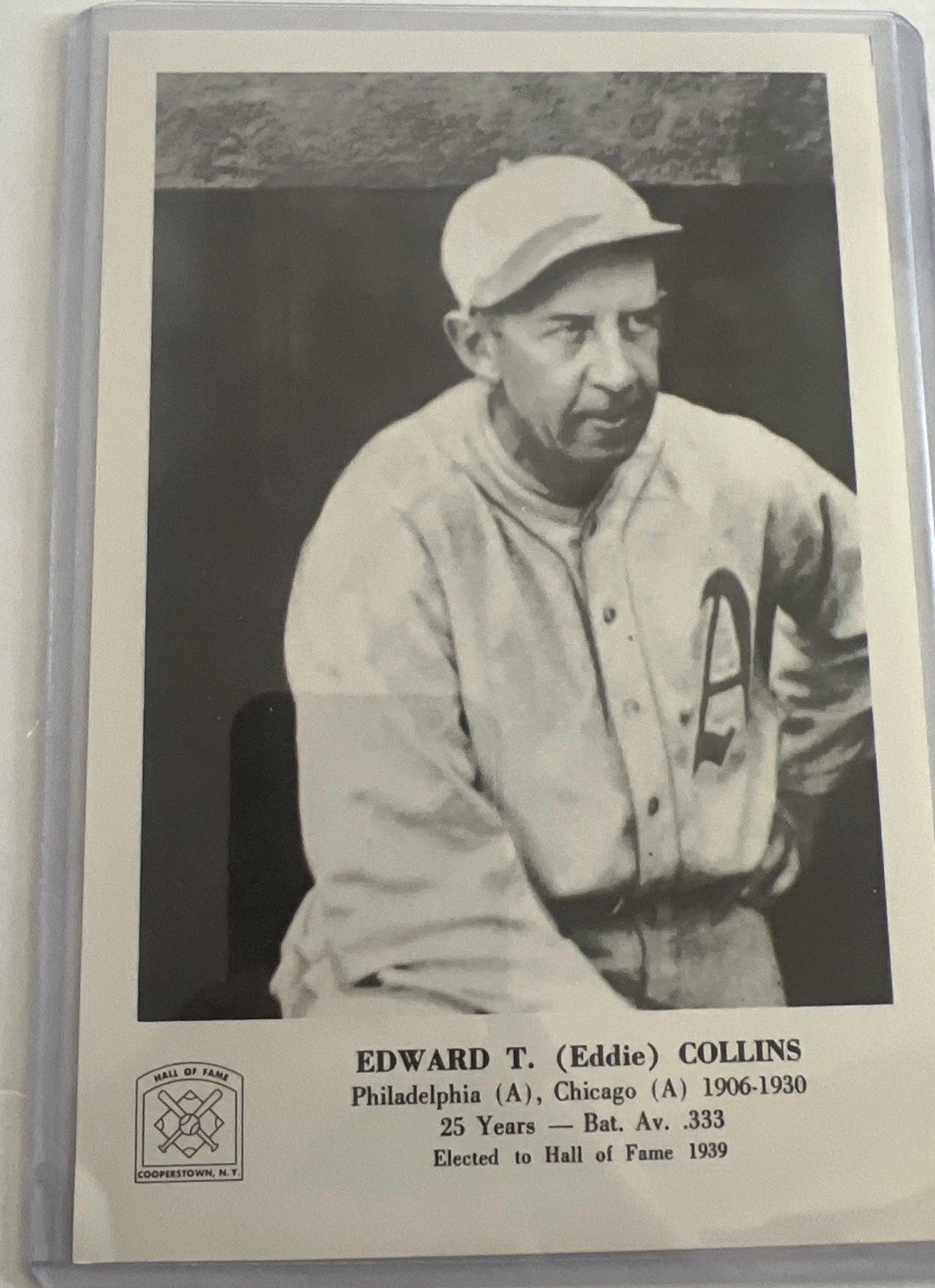 1963 Hall of Fame 5×7 Paper Picture Pack Photo Eddie Collins Philadelphia A’s
