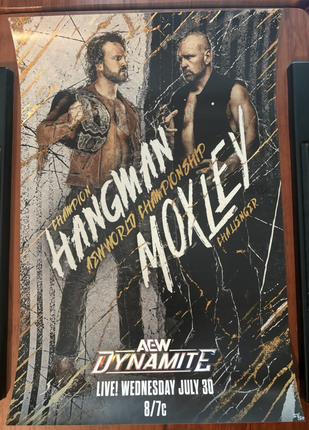 AEW Match Up Mondays 12×18 Poster Hangman Adam Page v Jon Moxley Full Gear 27/50