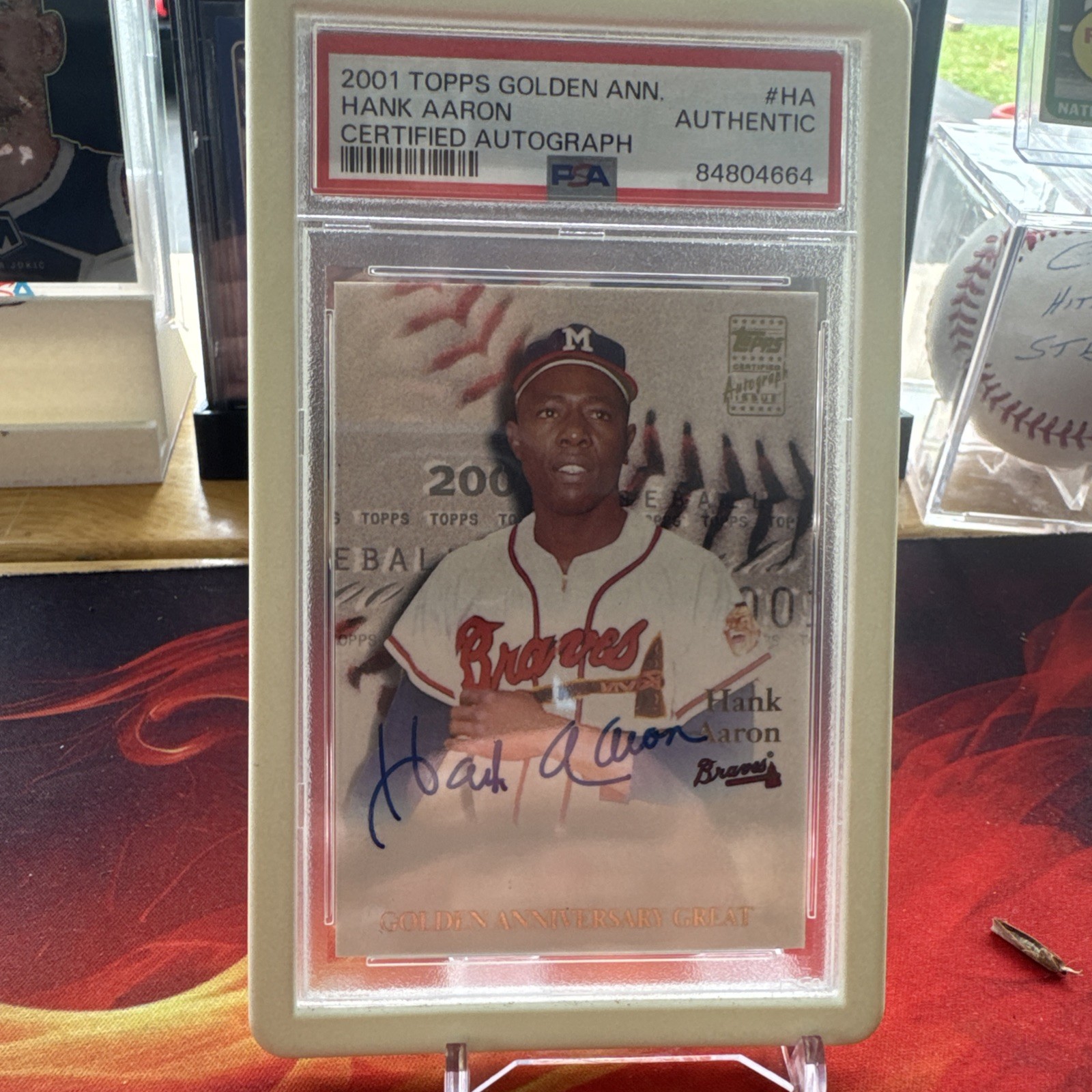 2001 TOPPS GOLDEN ANNIVERSARY PSA CERTIFIED AUTHENTIC AUTO #HA HANK AARON