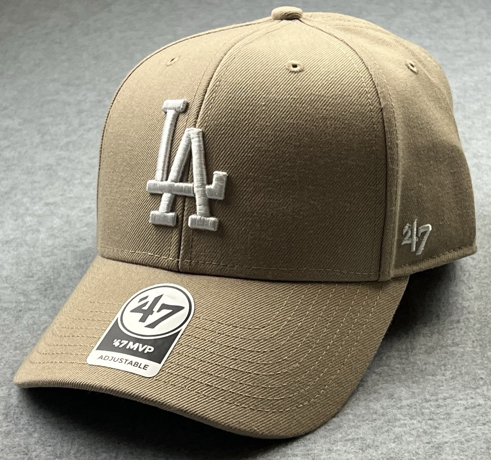 ‘47 Los Angeles Dodgers MVP Cap Beige/White Strapback Adjustable Hat New