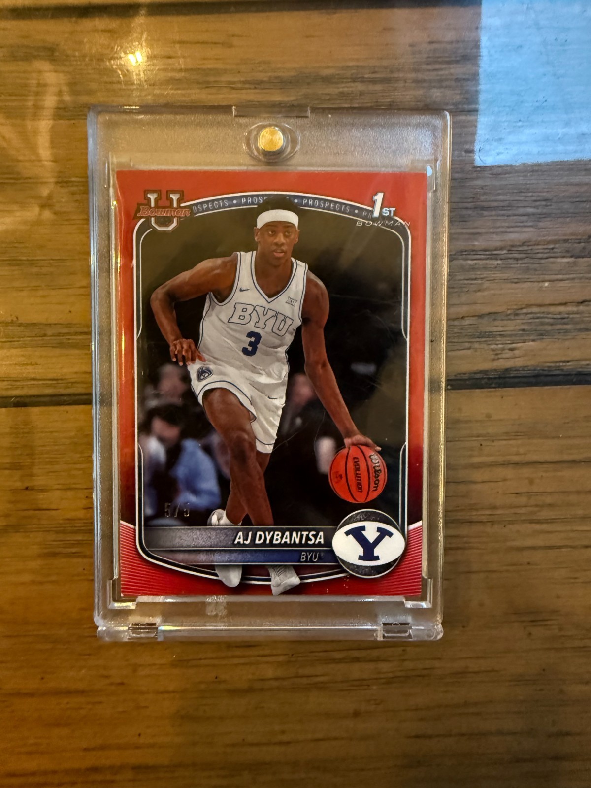 2025-26 Topps 1st Bowman AJ Dybantsa BPP-1 Red Border /5 Rare Wizards 1st Pick