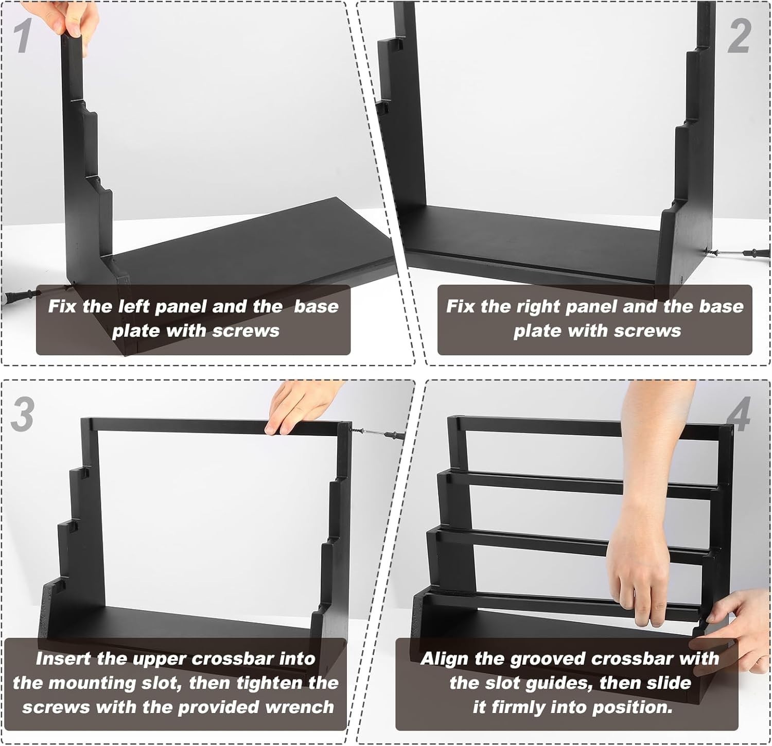 Trading Card Display,4-Tier Card Display Storage, Wooden Graded Baseball Spor…