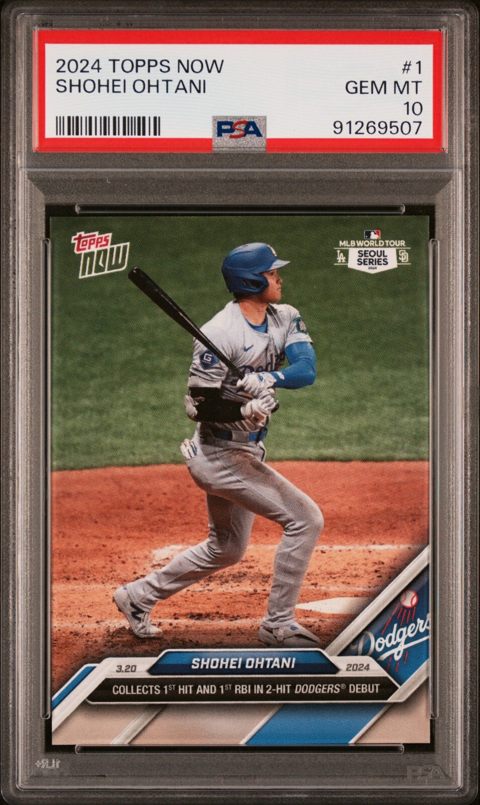 2024 TOPPS NOW #1 SHOHEI OHTANI  PSA 10  DODGERS DEBUT MLB SEOUL SERIES QTY