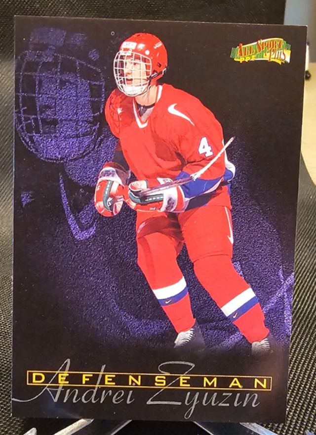 1996 Score Board All Sport PPF Andrei Zyuzin #199 San Jose Sharks