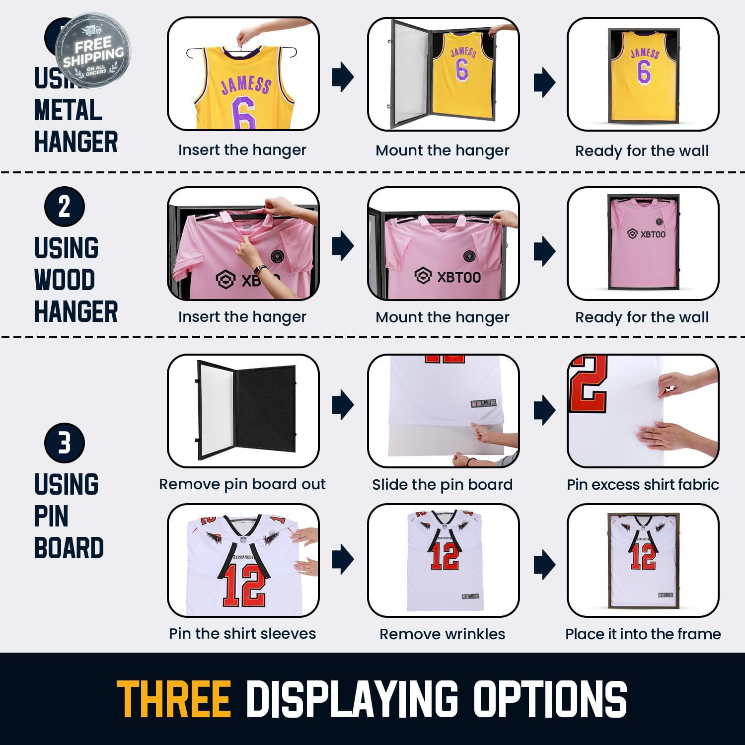 Jersey Frame Display Case ,Jersey Shadow Box with 98% UV Protective Acrylic D…