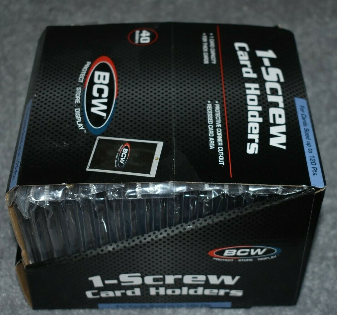 ONE 40 COUNT BOX 1-SCREW CARD HOLDER FOR 120 PT THICK MEMORABILIA CARDS