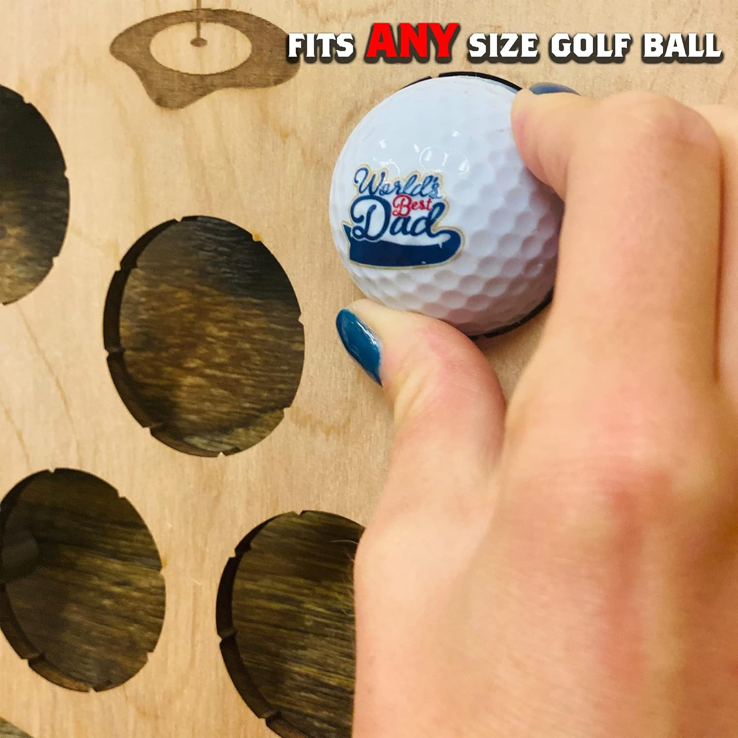 Golf Ball Display Holder Collector’S Case Holds 76 Golf Balls Wall