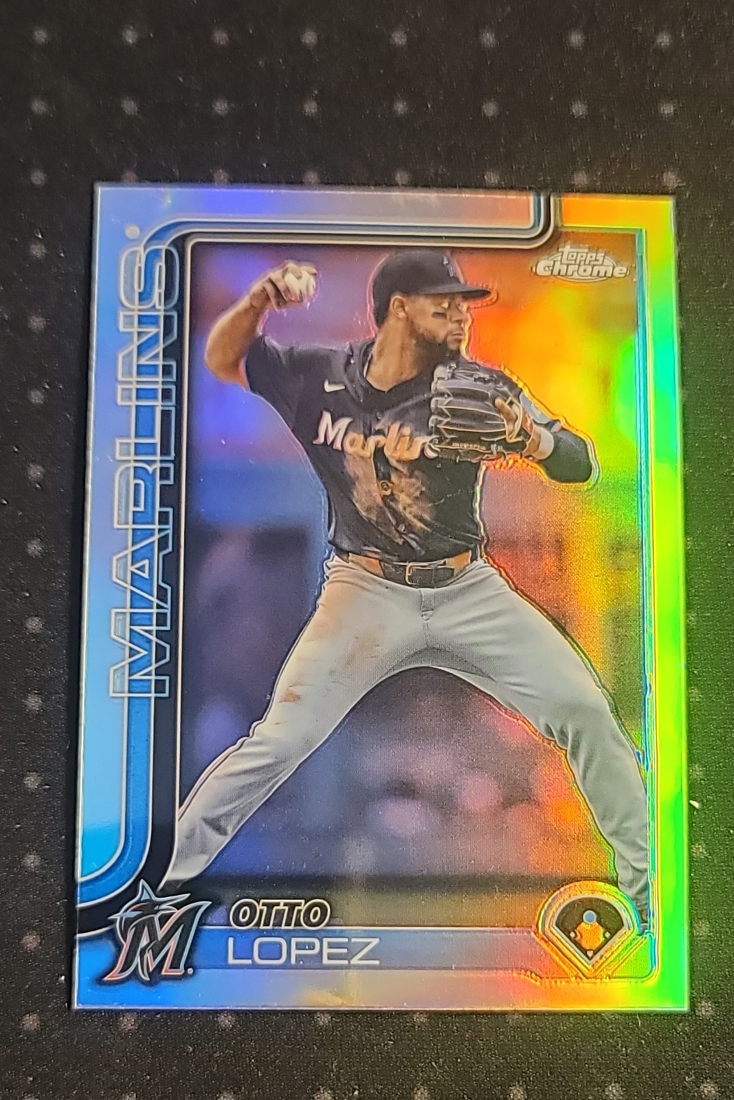2025 Topps Chrome – Otto Lopez #134 Refractor Marlins, See Pics