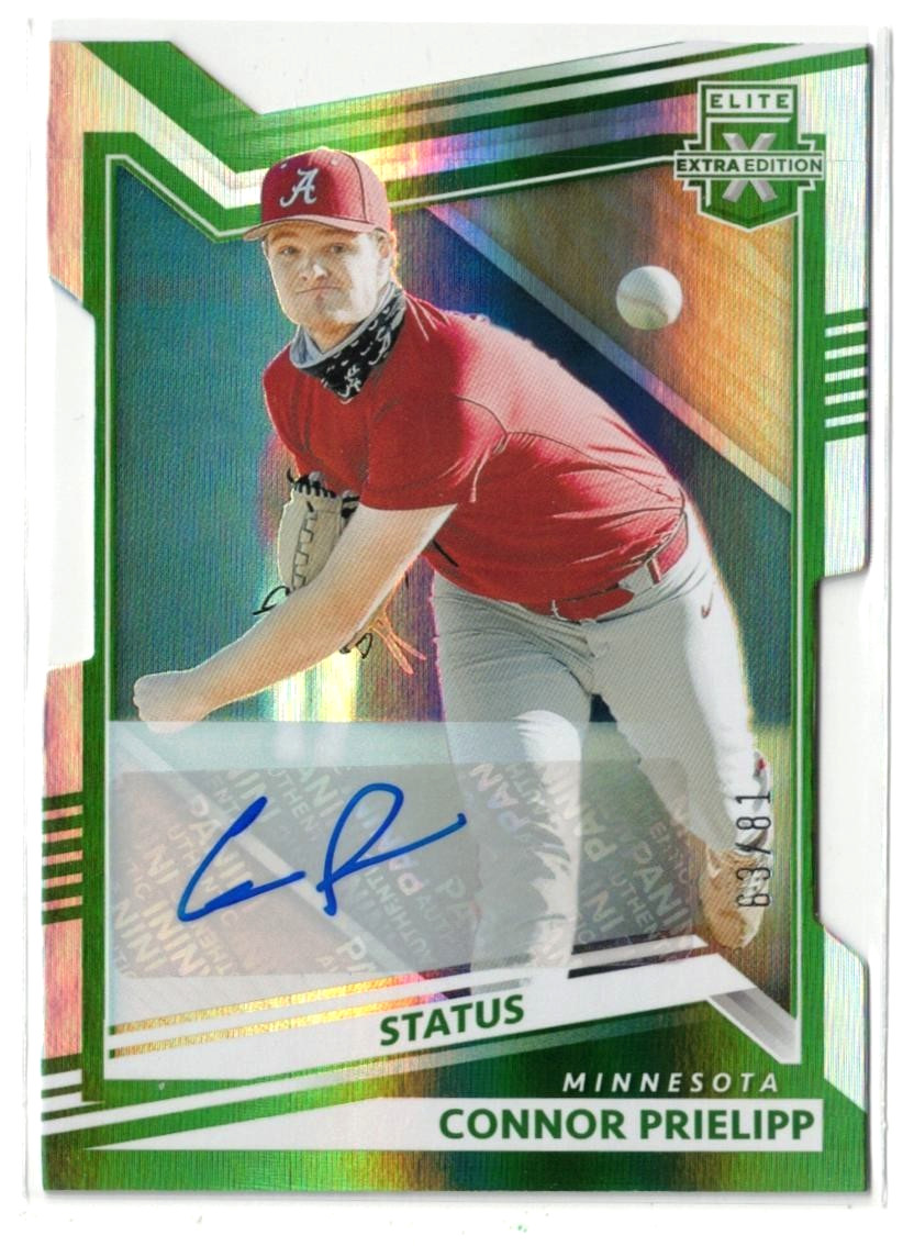 2022 Elite Extra Edition GREEN RC AUTO Connor Prielipp! Rookie! Autograph /81