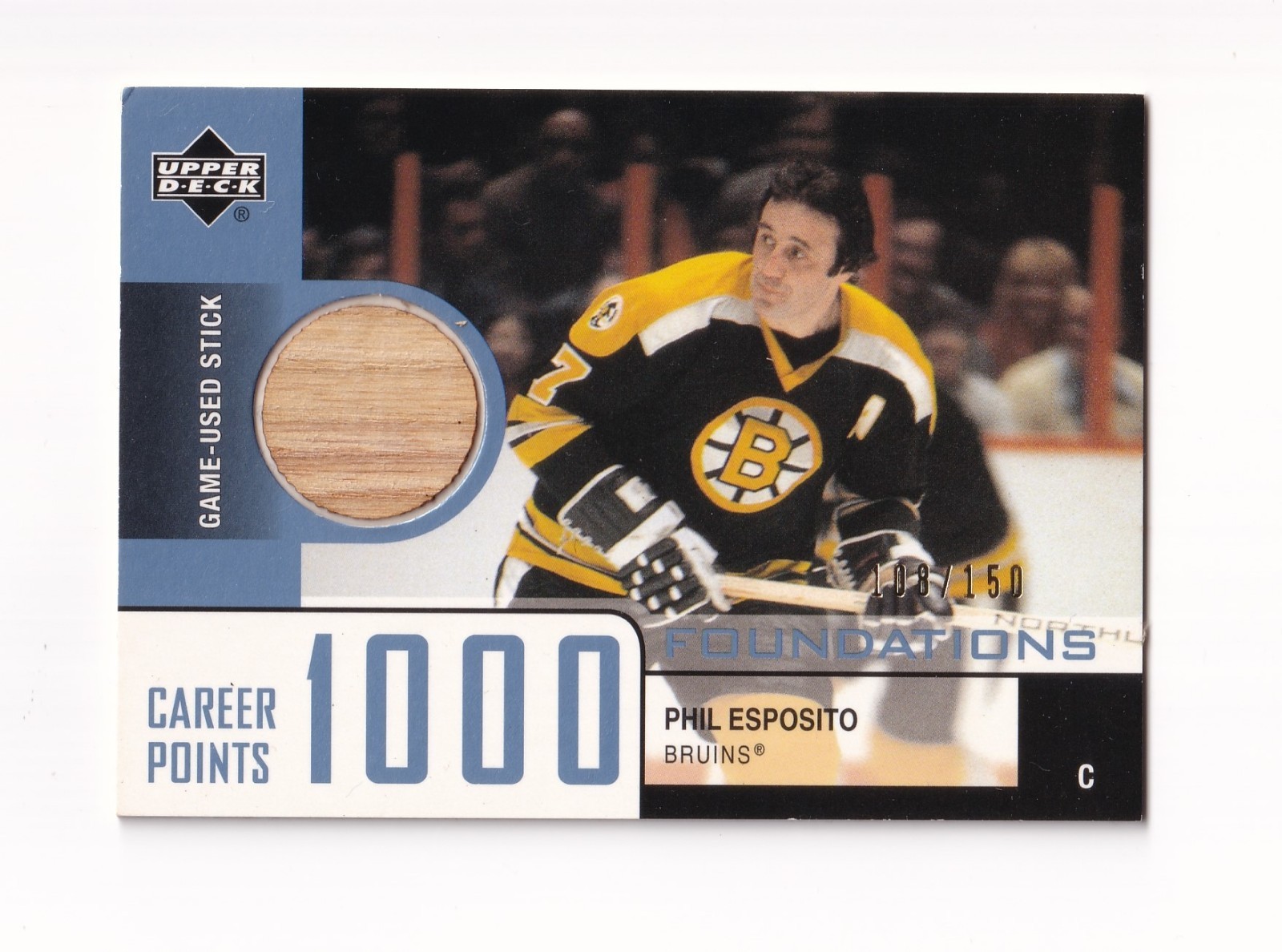 2002-03 Upper Deck Foundations 1000 Point Club #ES2 Phil Esposito SN108/ 150