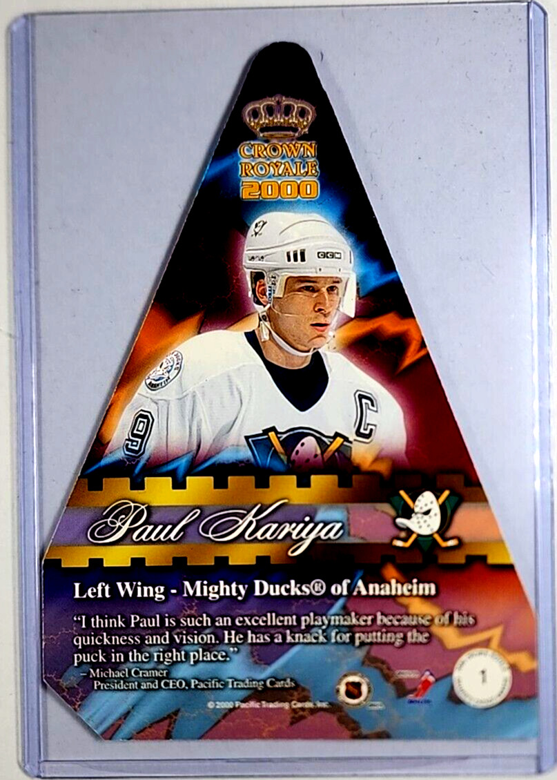 1999 1999-00 Pacific Crown Royale Cramer’s Choice Award Jumbos 1 Paul Kariya HOF
