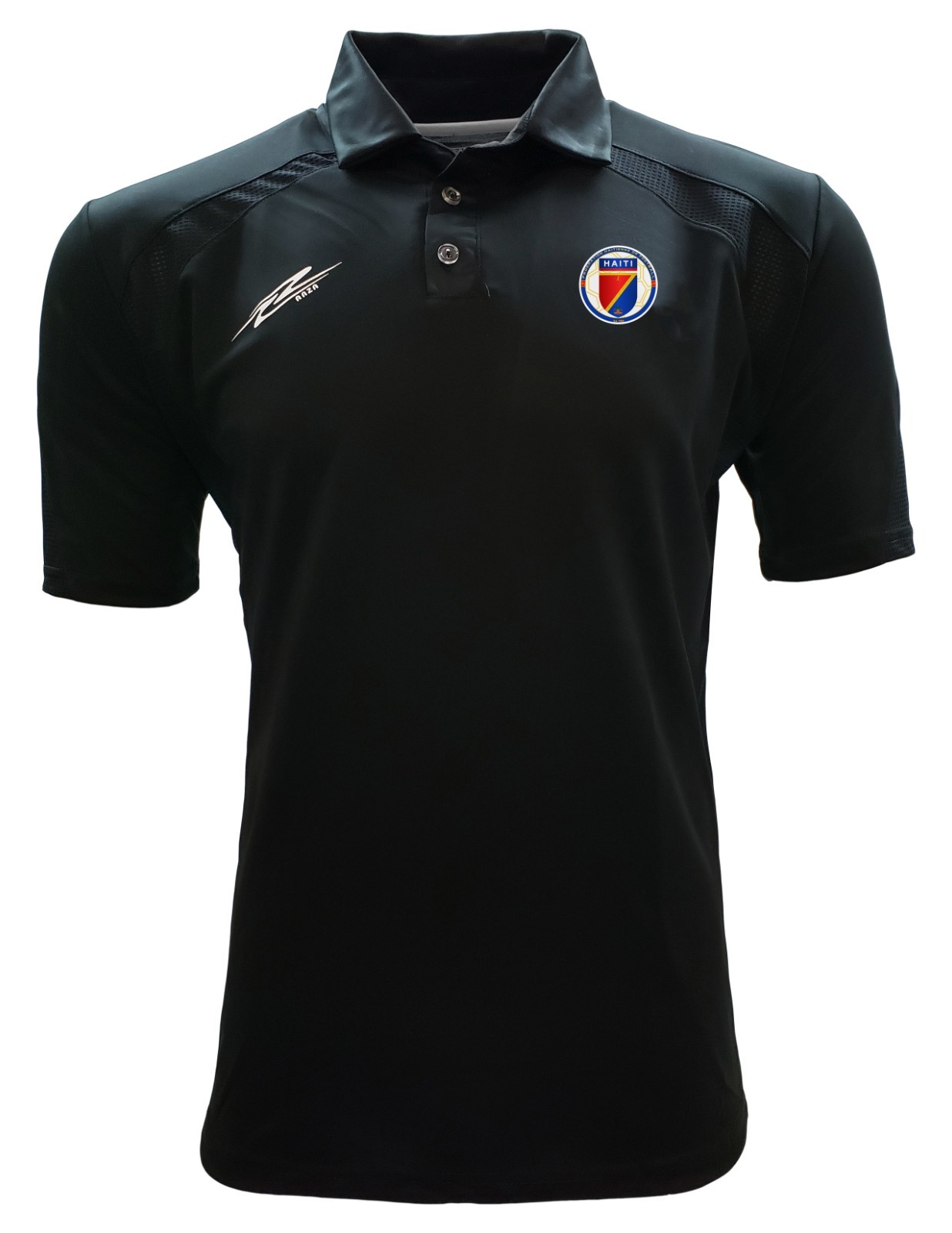 Haiti Soccer Fan Polo Shirt 100% Polyester DTF Logo – Men’s Sizes S-2XL 4 Colors