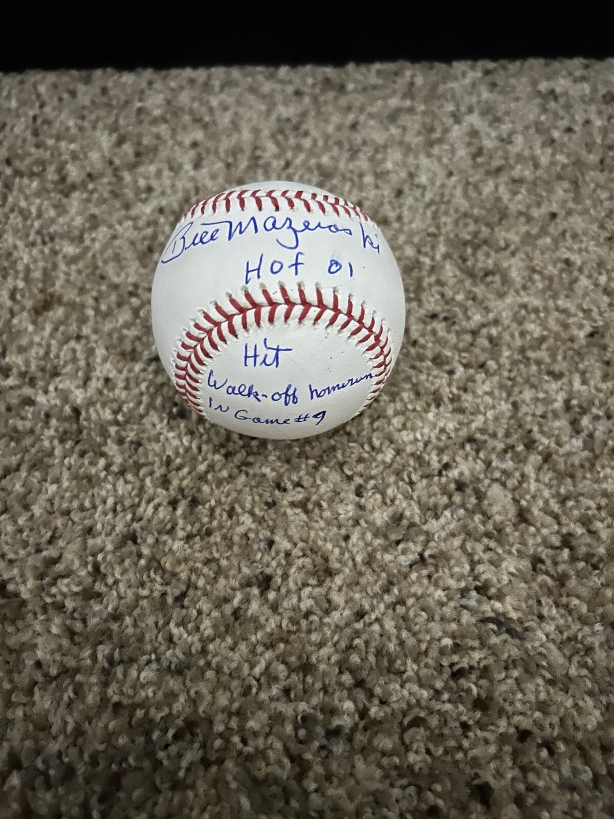 Bill Mazeroski AUTOGRAPHED HOF 01 “Hit Walk off HR in Game #7” Inscription