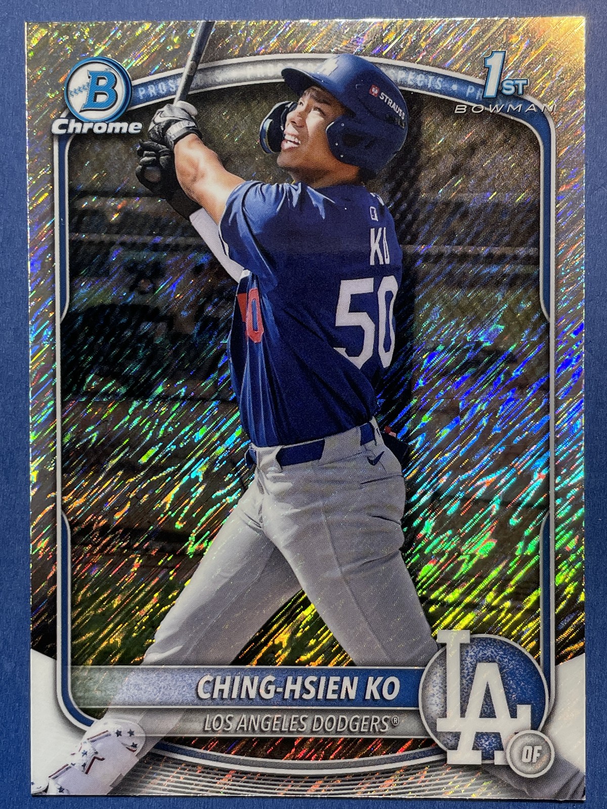 2025 Bowman Chrome Ching-Hsien Ko 1st Prospects Shimmer Dodgers