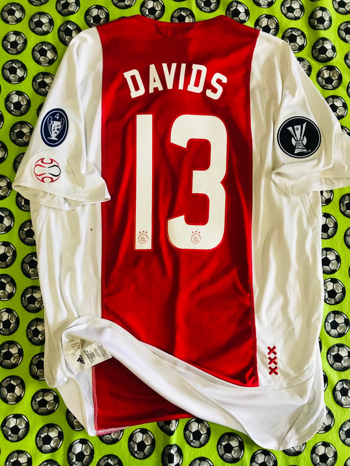 Adidas Ajax Home Soccer Football Jersey Europa League 2006 2007 Edgar Davids M