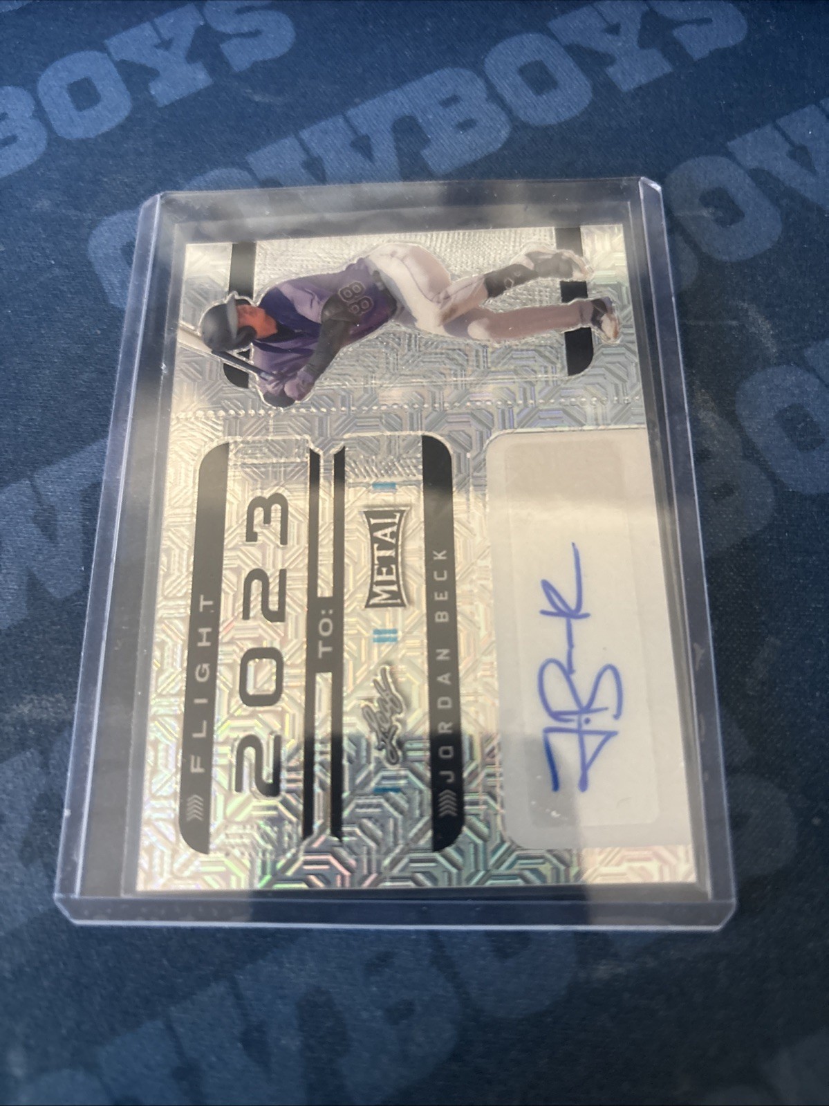 2022 Leaf Metal Flight to 2023 Jordan Beck RC AUTO 5/5 Rockies 2241