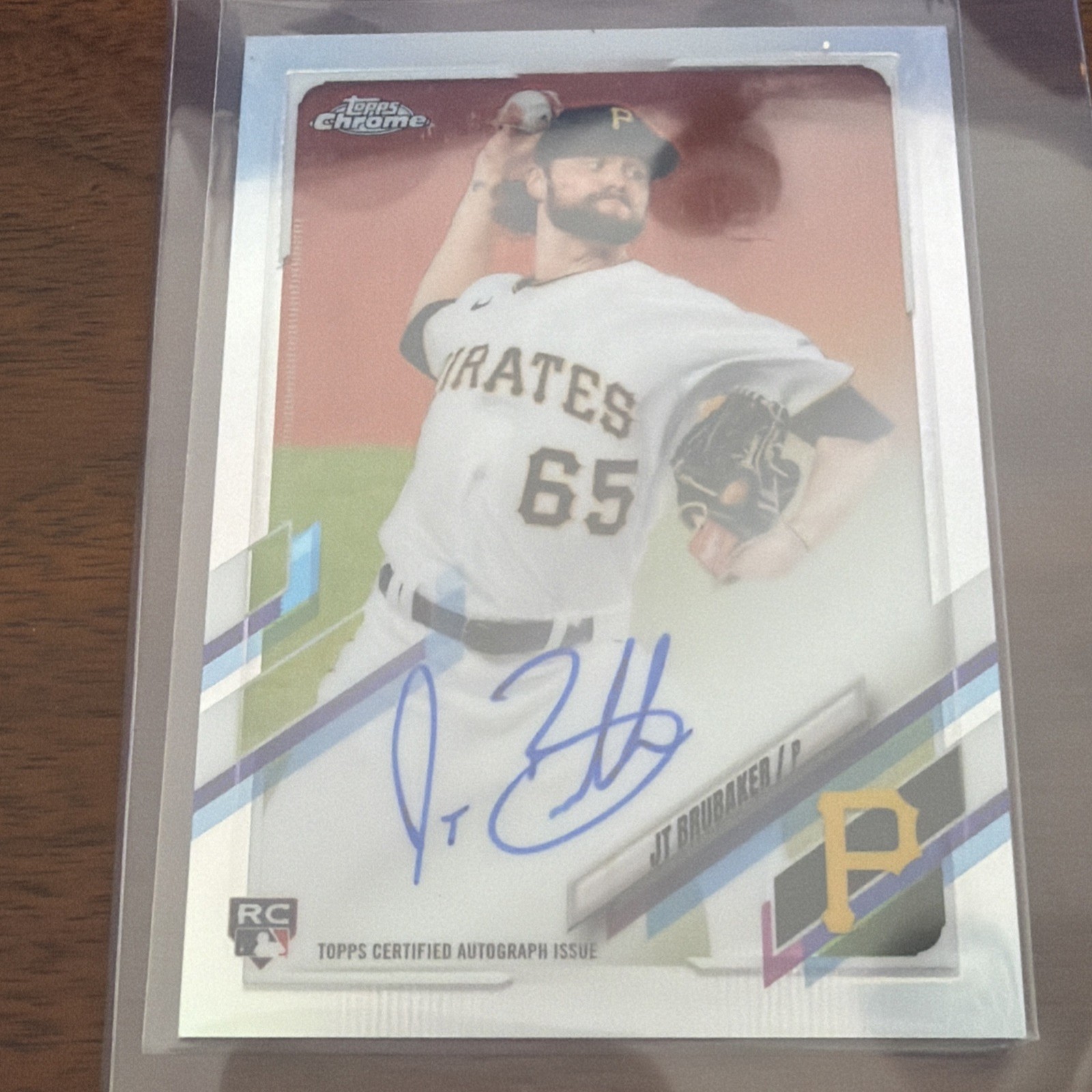 2021 Topps Chrome Rookie Autographs JT Brubaker #RA-JTB Refractor /499 (AU, RC)