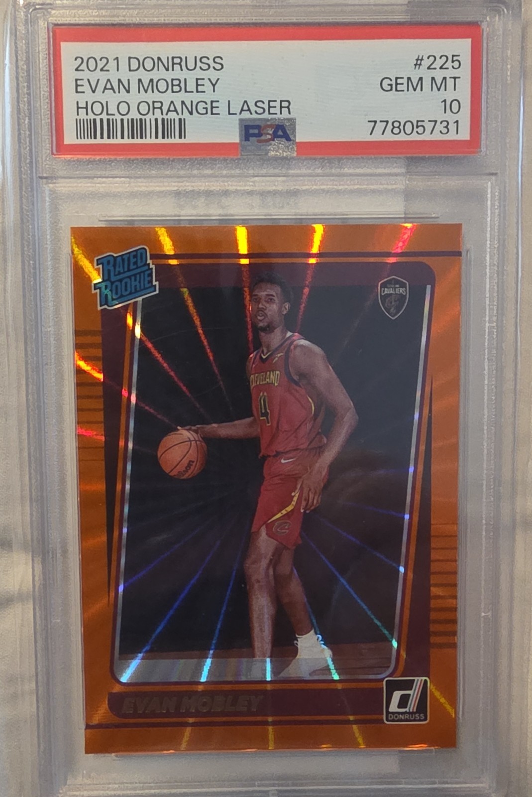 2021-22 Panini Donruss – Rated Rookie Evan Mobley #225 Holo Orange Laser (RC)
