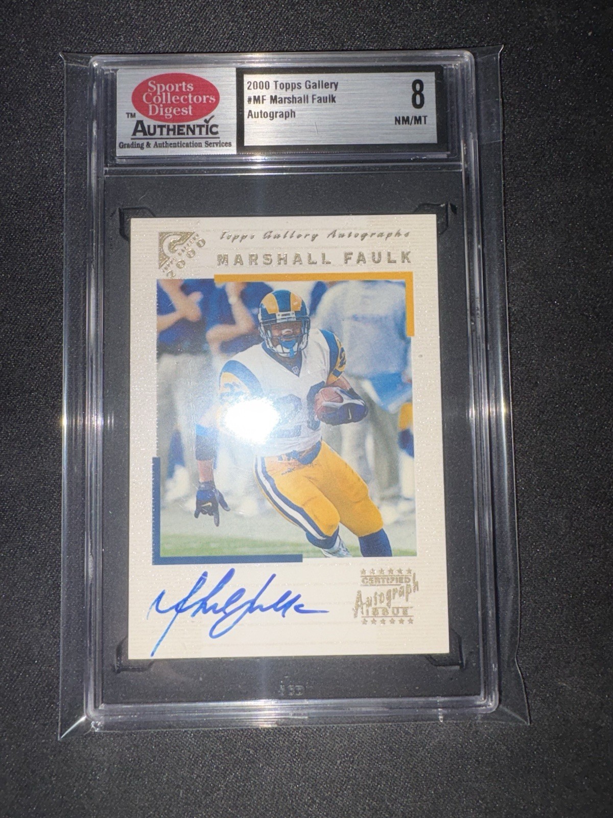 Marshall Faulk 2000 Topps Gallery #MF Autographs AUTO HOF SCD 8