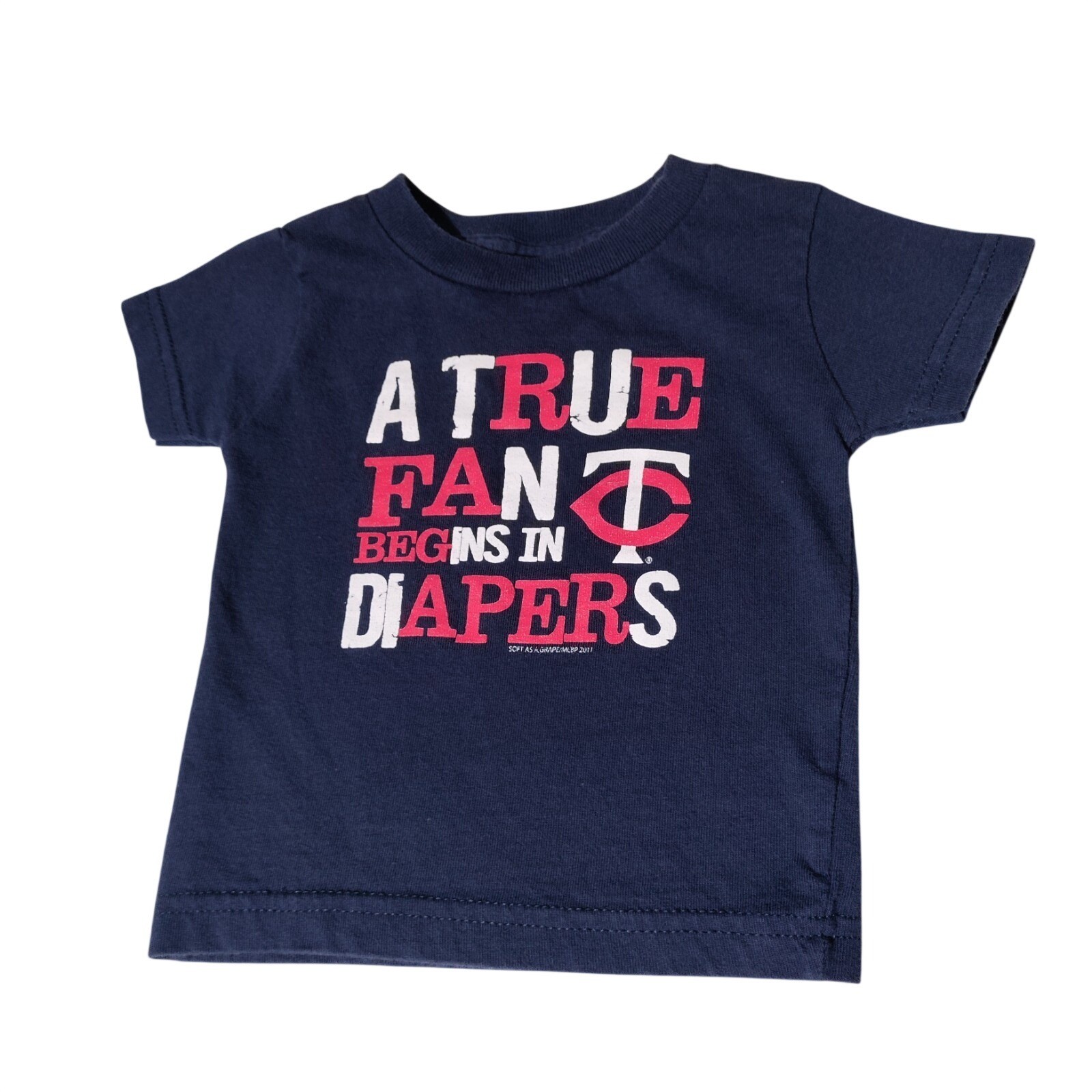 MN Twins Soft as a Grape 12 Months T Shirt A True Fan Begins in Diapers