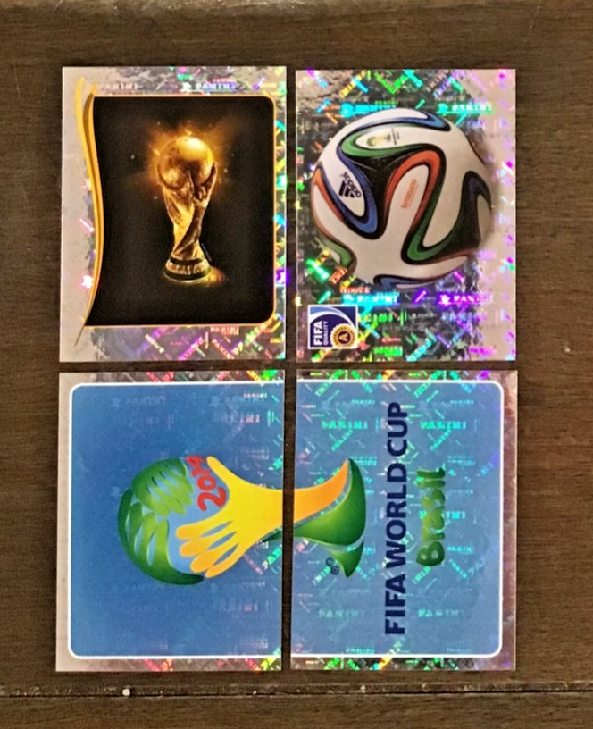 2014 Panini World Cup Stickers Trophy Ball + 2 Others Foil #2 #3 #6 #7