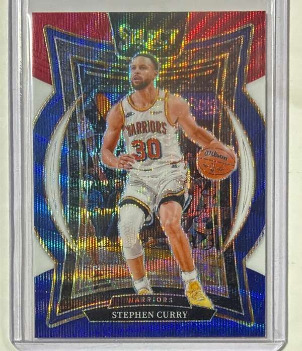2024-25 Panini Select – Tri-Color Prizm #7 Stephen Curry Mint