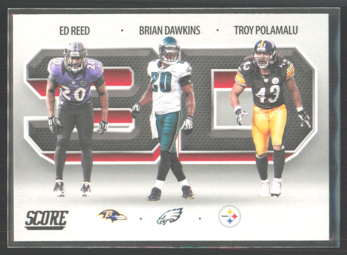 2021 Score 3D Brian Dawkins/Ed Reed/Troy Polamalu #3D3
