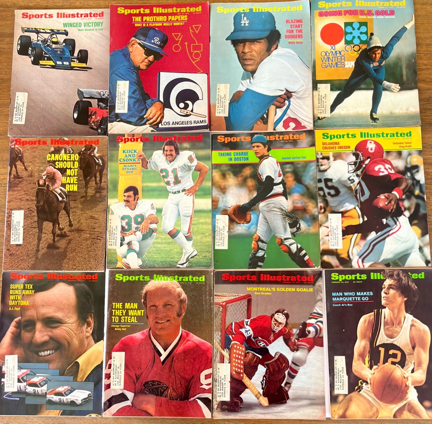 Sports Illustrated Magazine 1971-1972-1973 Lot of 30 Vintage Sports Illustrated