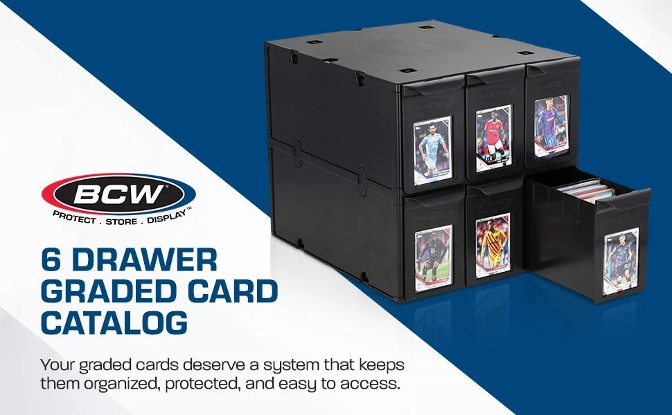 BCW 6 Drawer Card Catalog storage box bin – Black – NEW