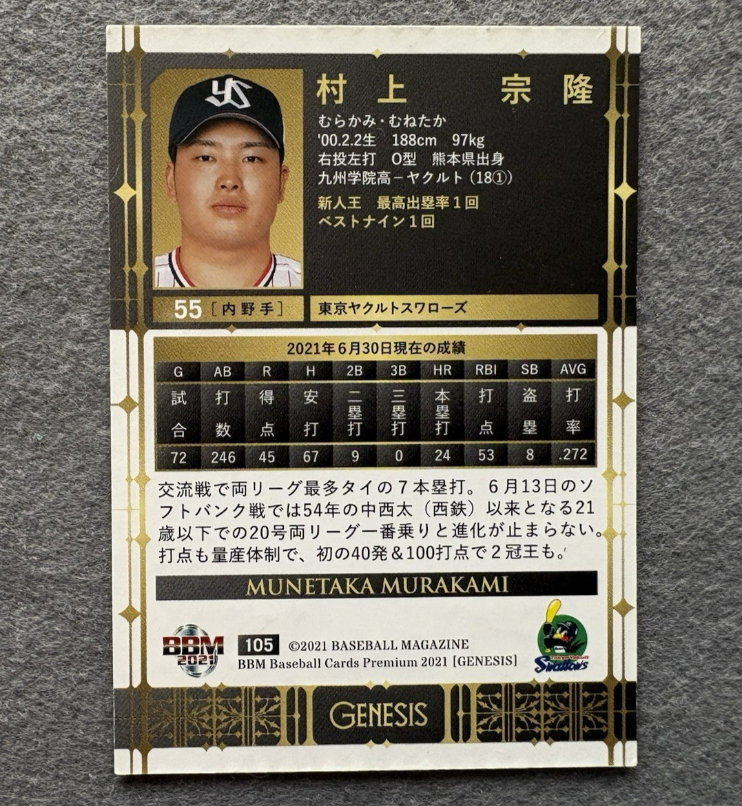 2019–2025 BBM GENESIS Munetaka Murakami 7-Card Lot NPB Yakult Swallows White Sox