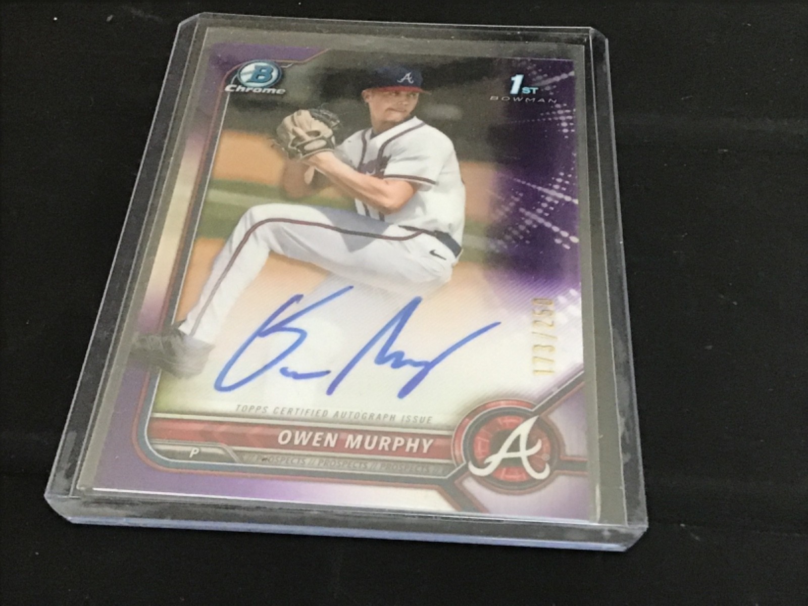 Owen Murphy 2022 1st Bowman Chrome Auto Purple Refractor #/250 – Braves